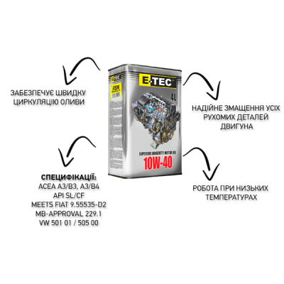 Масло моторное для генераторов E-TEC ASM 10W40 4L