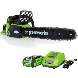 Ланцюгова пила акумуляторна Greenworks GD40CS40K2 з АКБ 2шт * 2 Аh і ЗП (20077UC)
