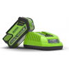 
Аератор акумуляторний Greenworks G40DT30 (Акумулятор G40B4 + Зарядний пристрій G40UC)
